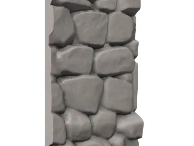 High Erosion Stone Wall Module 3D print model