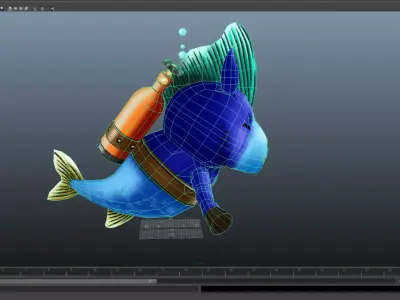 Japanese Mizu no Inoshishi Low-poly 3D model