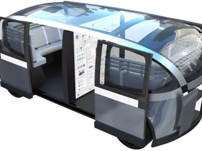 Self-Driving Taxi Shuttle 3 3D model