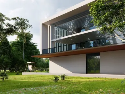 Jungel modern villa 3D model