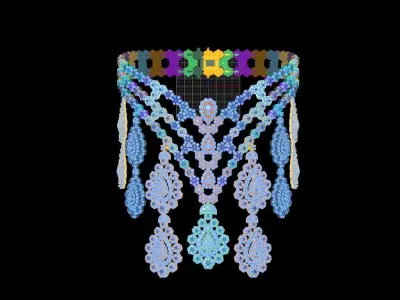 necklace beaded 3D print model