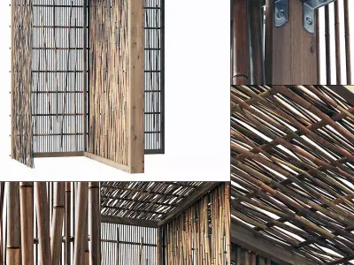 Bamboo branch decor n24 3D model