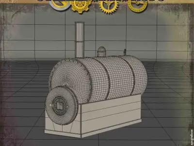 Steampunk Boiler 3D model