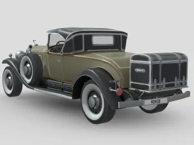Cadillac V16 Roadster 1930 Low-poly 3D model