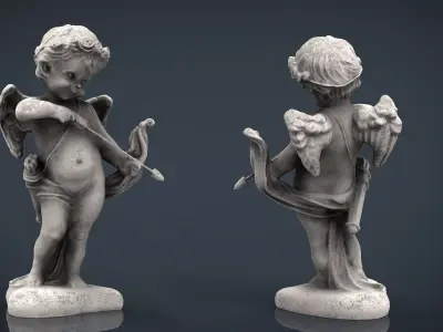 Cupid Statue Low-poly 3D model