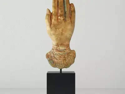 Victorian Brass Hand Paperweight 3D model