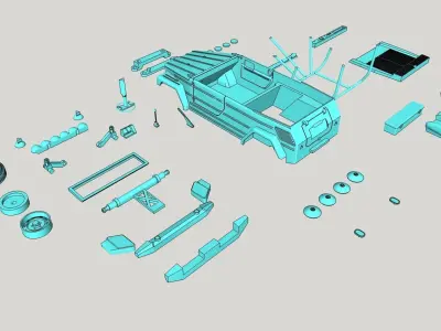 Volkswagen Thing or safari Dune modified PRINTABLE 3D print model