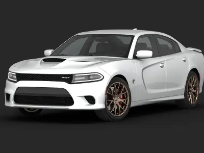 Dodge Charger SRT Hellcat 2015 detailed interior 3D model