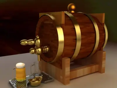 beer barrel 3D model