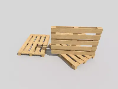 Wooden Pallet Low-poly 3D model