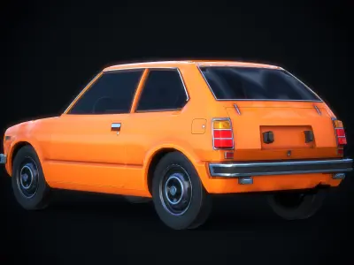 Honda Civic 73 Authentic Car Game Ready Low-poly 3D model