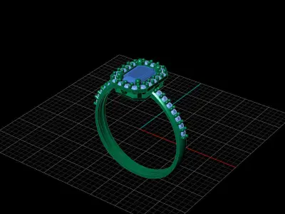 STL 3DM Print Ready Women Diamond Ring Lightweight Printable  3D print model 12