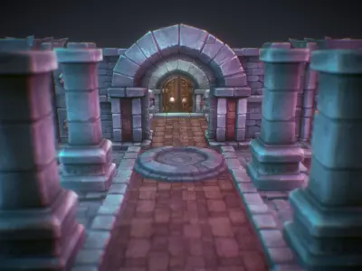 Dungeon Starter Set - Low Poly Hand Painted Low-poly 3D model
