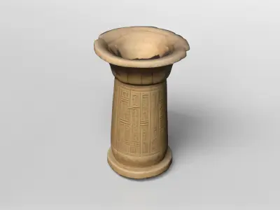 Ancient Egyptian Hieroglyphic Column 3D model