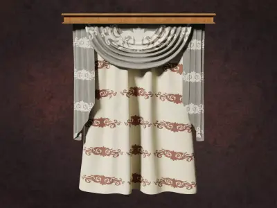 Deco Curtains Baroque Series DoubleFlower LT1 N4 3D model