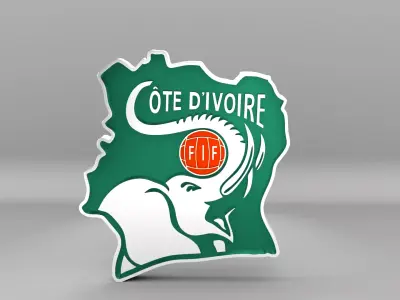 Cote d Ivoire National Soccer Team Logo 3D model