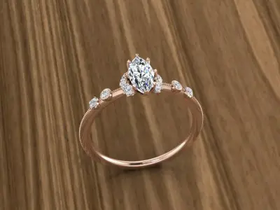 Jewelry Diamond Ring 3D print model 5