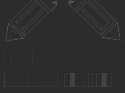 Draw pencil Low-poly 3D model