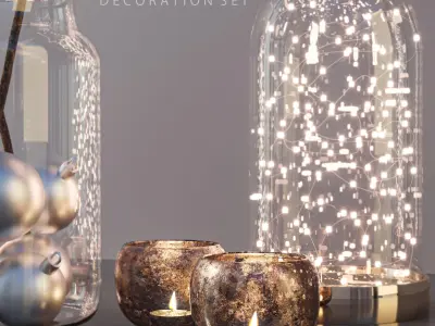 Christmas Decoration Set 3D model buy