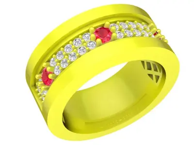 Luxury Diamond Band Ring for Women 3D Model 3D print model