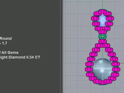 Luxury Pearl Diamond Halo Pendant  3D print model