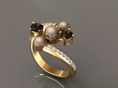Pearl ring 3D print model get