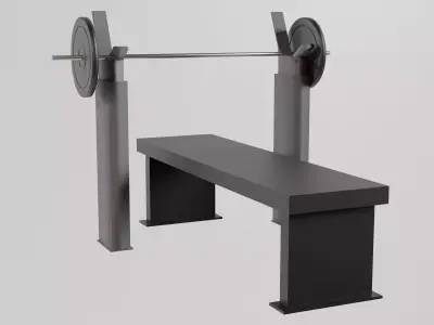 Bench for bench press 3D model