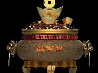 chinese gold ingot 3D model