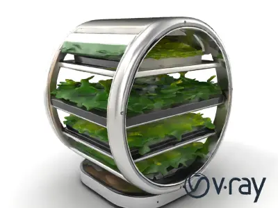 Futuristic Cylinder Greenhouse model pack Low-poly 3D model