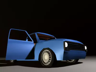 Low Poly Pickup Truck Model Low-poly 3D model