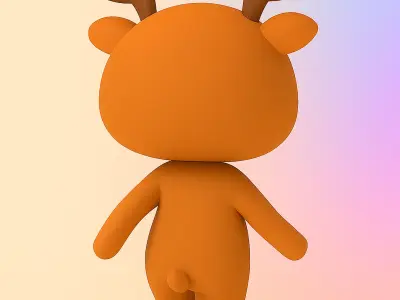 Cartoon Deer character 3d  Low-poly 3D model