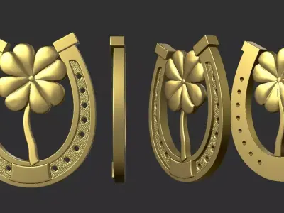 LUCKY FOUR LEAF CLOVER Pendant 3D print model