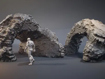 Ancient Cavern Set I - Cave Rocks Asset Pack Unreal Engine Low-poly 3D model