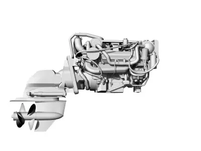 Marine Stern Drive Inboard Engine 3D model