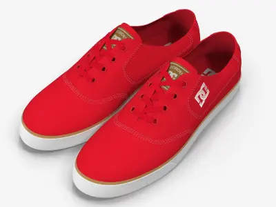 DC Shoes - Flash TX - Red Low-poly 3D model