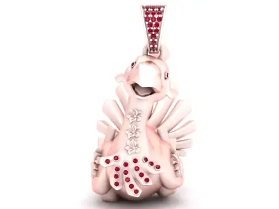 Golden Peacock Charm Pendant 3D print model