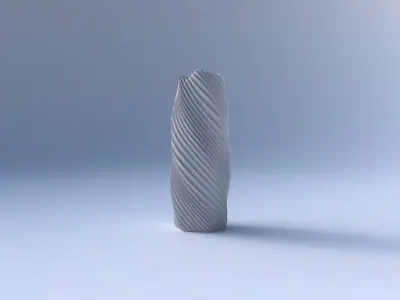 Vase twisted hexagon with bent extruded lines 3 3D print model