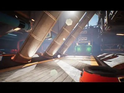 SciFi Level Hangar And Corridor Kit - UE Low-poly 3D model