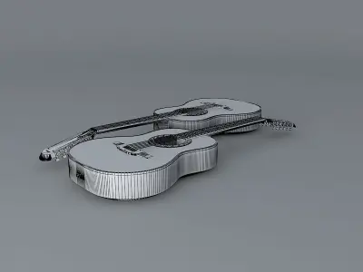 Ovation 12 string acoustic guitar Free 3D model
