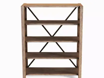 Wide Pottery Shelf B 05 Low-poly 3D model
