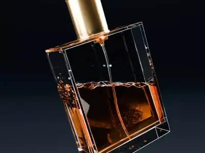 Perfume bottle orange 3D model Advertising 3D model