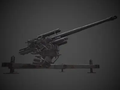 88mm Flak  88mm Flukabwehrkanone  3D model