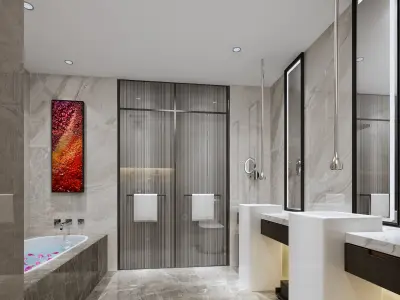 bedroom bathroom 3D model buy