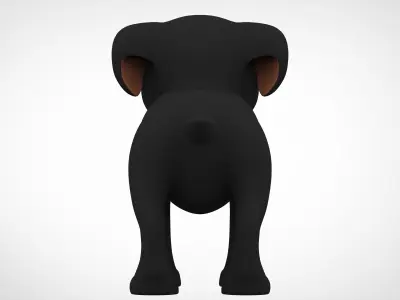 Black Labrador Low-poly 3D model