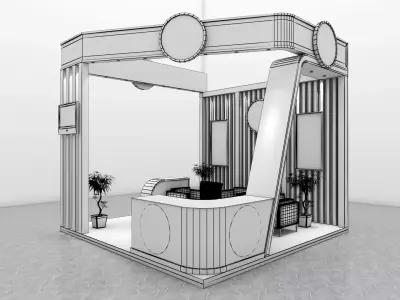 High Quality Modern Exhibition Stall 3D Model 3D model