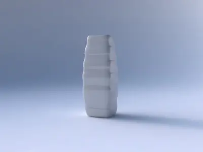 Vase arc rectangle with smooth horizontal ribbons  3D print model