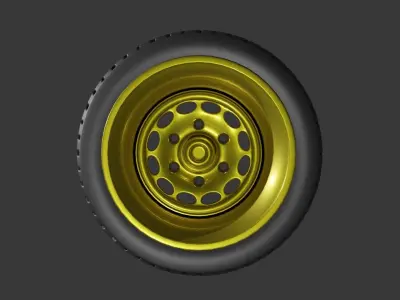 OFFROAD CAR RIM Low-poly 3D model