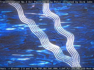 Blue Transformation no-3 Oil Painting   Low-poly 3D model