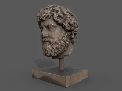 head of Lucius Aelius  Low-poly 3D model