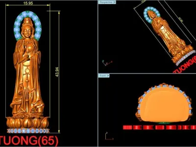 Avalokitesvara Bodhisattva pendant 3D print model